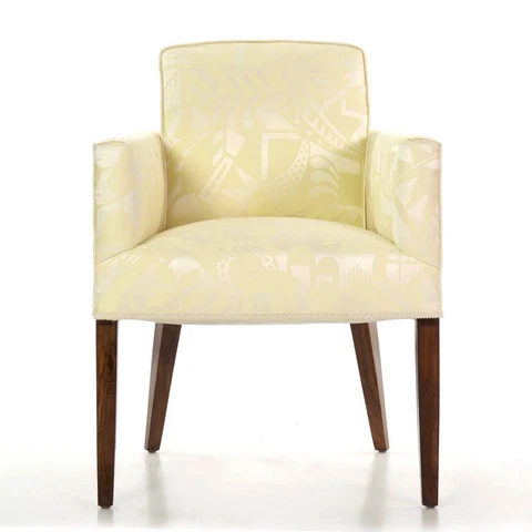 Art Deco Rosewood & Yellow Damask Arm Chair, France, circa 1935 Cover
