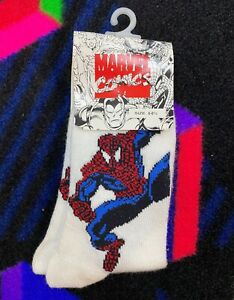 Spider-Man Vintage Kids Childrens Socks New NWT 1994 Marvel 90s Size 6-8 1/2