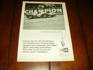 1967 FERRARI 330 RENNWAGEN INTERNATIONAL 500 CHAMPION ***ORIGINAL VINTAGE AD*** - Bild 1 von 2