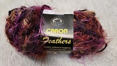 Plumas de Caron en hilo de pestañas de chenilla pinzón púrpura 1 madeja 5 voluminosas  Foto 1 de 4