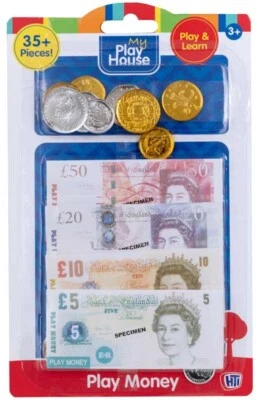 Kinder geben vor, Rolle zu spielen UK Geldscheine & Münzen Pfund Falschwährung Spielzeug