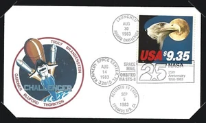 STS-8 Challenger flown cover and folio. SPACE MAIL. - Picture 1 of 3