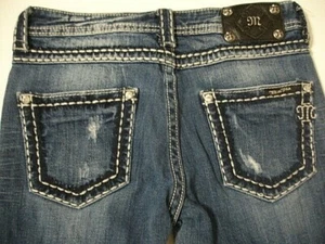 MISS ME Denim Damen Jeans Strass dehnbar Mid Rise Boyfriend Blau 25 - Bild 1 von 10