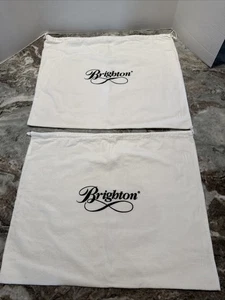 Lot 2 Brighton Handbag Dust Bag For Purse Off White Logo Drawstring 16 X 21 - Picture 1 of 10