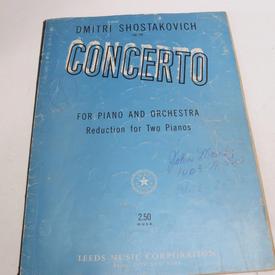 Shostakovich Concierto 2 Pianos Orquesta Partituras Reducción 1945 Leeds Foto 1 de 4