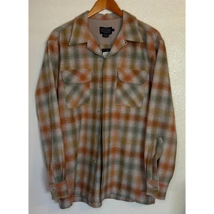 NWT Pendleton Shirt Men Medium Brown Original Board Shirt Virgin Wool Plaid - Picture 1 of 8