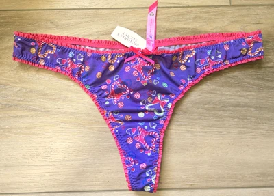 NWT Vintage Victoria's Secret Pout Candy Silky Smooth Ruffled Thong Panties S - Image 1 of 3
