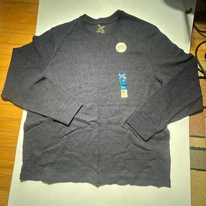 NWT Men's L Faded Glory Thermal Crew Neck Solid Gray Long Sleeve Sweater Shirt - Picture 1 of 7