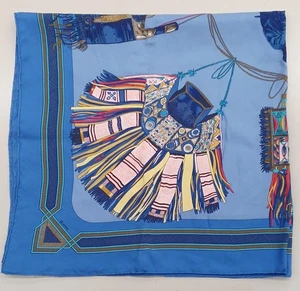 Hermes Blue Cuirs Du Desert Condition B Scarf Carre 90 - Picture 1 of 11