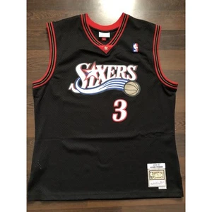 Mitchell & Ness Iverson 2000-2001 Sixers hardwood classic jersey black Men's XL - Picture 1 of 14