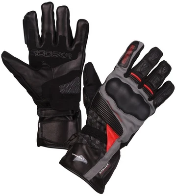 Modeka Panamericana Size DM Womens Motorcycle Gloves Waterproof Black Red - Image 1 of 3