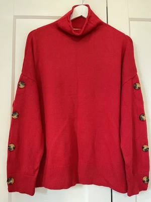 Whistles Red Wool Cashmere Jumper. Worn Once. Large - Image 1 of 4