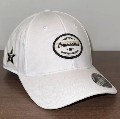 Vanderbilt Commodores Black Clover Live Lucky White Black Stretch Golf Hat L/XL - Image 1 of 4