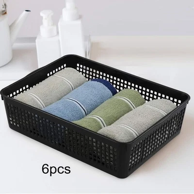 6x Storage Baskets File Organizer Cosmetic Trays Multipurpose Containers Display - Image 1 of 4