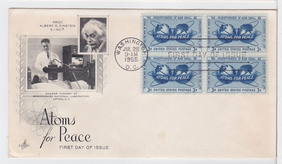 TurtlesTradingPost- Atoms For Peace - Einstein #1070- 1955 FDC Artcraft Cachet - Image 1 of 1