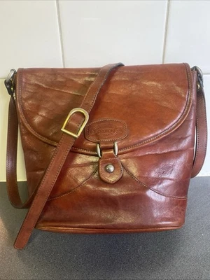 Винтажная женская сумка через плечо Oroton коричневая кожа регулируемый ремень - Изображение 1 из 4