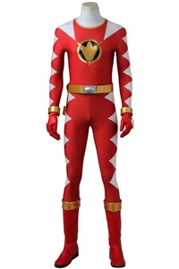Power Rangers Dino Thunder Red Bodysuit Full Set Costume Cosplay Halloween Boots - Bild 1 von 17