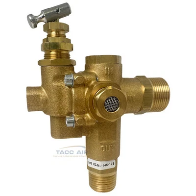 Válvula de retención piloto compresor de aire de gas NPT de compresión de 3/4" x 1/2" 175 PSI Foto 1 de 4