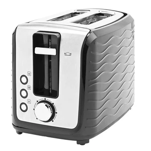 Progress Wave Textured 2-Slice Toaster Reheat Defrost Cancel Crumb Tray Black - Picture 1 of 6