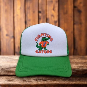 Florida Gators Mens Trucker Hat Green Snapback Vintage Logo Football Ball Cap - Picture 1 of 6