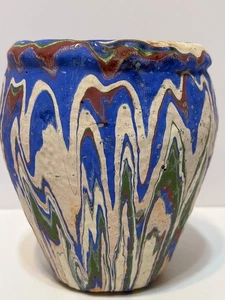 Wunderschöne Ozark Roadside Keramik Vase 51/4" hoch schöner Zustand Kobaltmischung - Bild 1 von 9