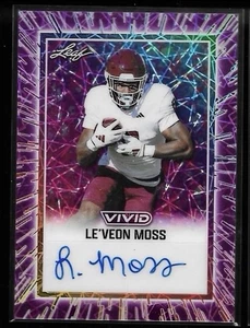 2025 Leaf Vivid Le’Veon Moss Auto #/7 Pink Lazer #BA-LVM TEXAS A&M - Picture 1 of 2