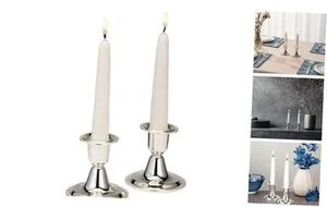 Silver Luxury Candlestick Holder Set Beautiful Candle Holders 2.5" - for a - Picture 1 of 7