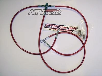 STREAMLINE +2" FRONT BRAKE LINES LINE KIT ATV RED YAMAHA RAPTOR 350 2005-2015 - Image 1 of 3