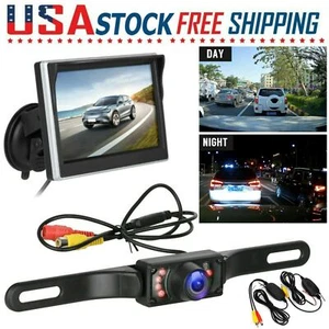 Wireless Car Rear View Backup Camera Parking System Night Vision +5" LCD Monitor - Picture 1 of 11