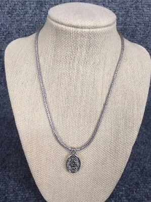 Lois Hill Bali Indonesia Plata de Ley 925 Colgante Ovalado Palanca Collar Foto 1 de 4