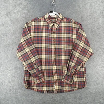 Camisa De Colección Gitman Bros Hombres 3XL Kashmyl Manga Larga Beige Rojo Azul Cuadros EE. UU. Foto 1 de 4