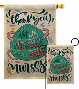Bandera de jardín de arpillera de enfermeras de agradecimiento primeros en responder EMT regalo patio casa pancarta - Imagen 1 de 19