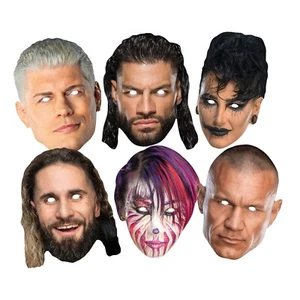WWE Champion Wrestlers Official 2D Card Party Face Masks Variety 6 Pack - Picture 1 of 1