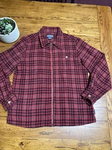VTG WOOLRICH JOHN RICH BROS Red Plaid Wool Jacket Zip Up Coat Womens S - Picture 1 of 6