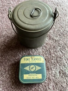 Vintage Mini Tin Trash Can And Typewriter Ribbon Tin - Picture 1 of 3