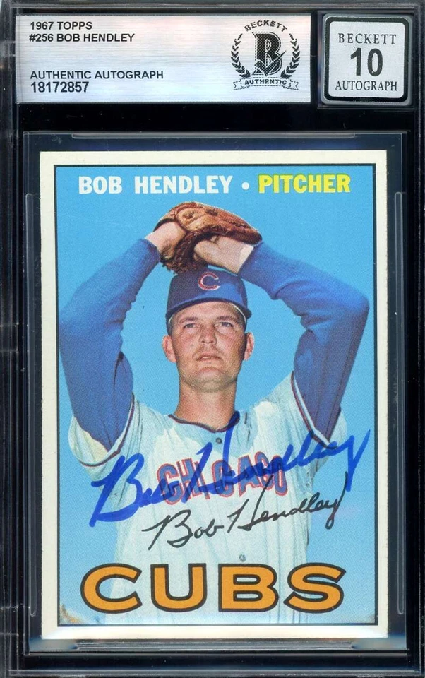 Bob Hendley Gem Mint 10 Beckett BAS Signed 1967 Topps Autograph - Image 1 of 2