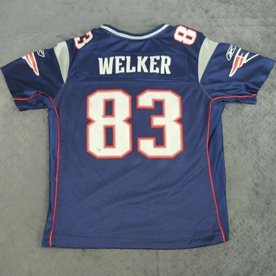 Camiseta New England Patriots Wes Welker Reebok azul manga corta mujer grande Foto 1 de 4