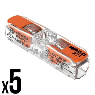 WAGO 221-2411 Connectors Inline Compact Splicing x5 - Image 1 of 4