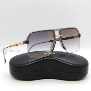 NUEVO Gafas de sol Carrera 1066 Half Rim Navigator KB7 gris dorado espejo degradado - Imagen 1 de 4