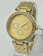Ladies FOLIO Gold Tone Crystal Accent Dress/Casual Watch, Quartz, Bracelet, 38mm