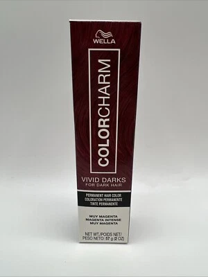 Paquete de 1 color de cabello permanente Wella ColorCharm oscuros vivos muy magenta Foto 1 de 4