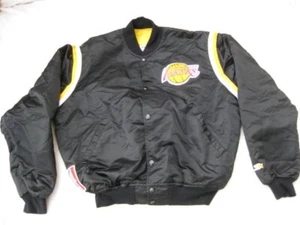 Vintage NBA Starter Authentic LA Los Angeles Lakers Black Satin Jacket Size XL - Picture 1 of 11