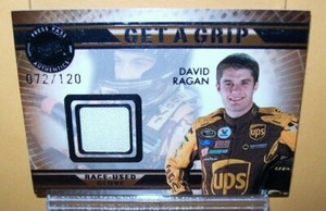 DAVID RAGAN 2009 PRESS PASS VIP RACING RACE-USED GLOVE CARD 072/120 MADE
