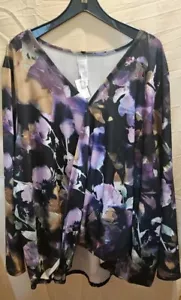 Wynne Lagenlook Übergröße 3X mehrfarbig Wickel Twist Top MarlaWynne neu ohne Etikett - Bild 1 von 8