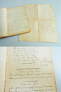 Französische Handschrift ab 1909, selbstverfasste Gedichte /// manuscrite poèmes - Bild 1 von 1