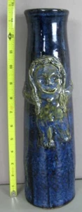 CLAY HANDMADE VASE_Kinderfigur_Vintage 1972_RAR Brutalist Art Pottery_Signiert - Bild 1 von 9