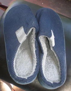Herren Klassische Hausschuhe Slipper Hausschuhe mit Gummisohle Dunkelblau 9,5 - Bild 1 von 8
