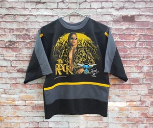 🔥 The Rock 2000 WWF Black Jersey Style Shirt Youth Large L WWE Brahma Bull - Picture 1 of 7