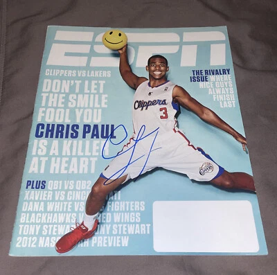 Chris Paul Firmado Autografiado ESPN Cubierta Completa de Revista Los Angeles Clippers Foto 1 de 2