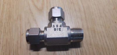 3/8" Tube OD x 3/8" NPT  316ss Male Run Tee Fitting Swagelok - Image 1 of 2